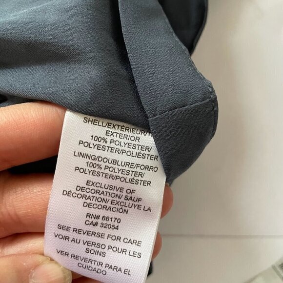 Anthropologie Dhruv Kapoor Beaded Rhinestone Satin Navy Diamante Sleeveless - Picture 10 of 10